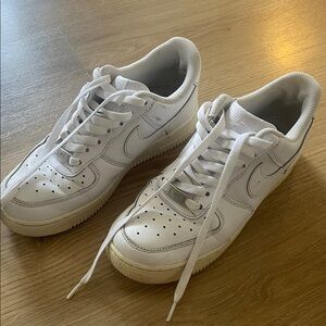 Nike Air Force 1 White Leather Sneakers